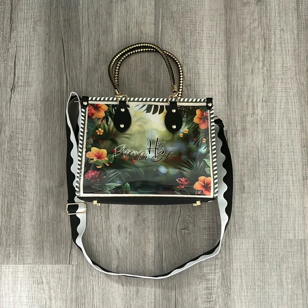 *SOLD* CHiP Bags modern style Christian apparel ocean palm tropical tote purse - Picture 15 of 17